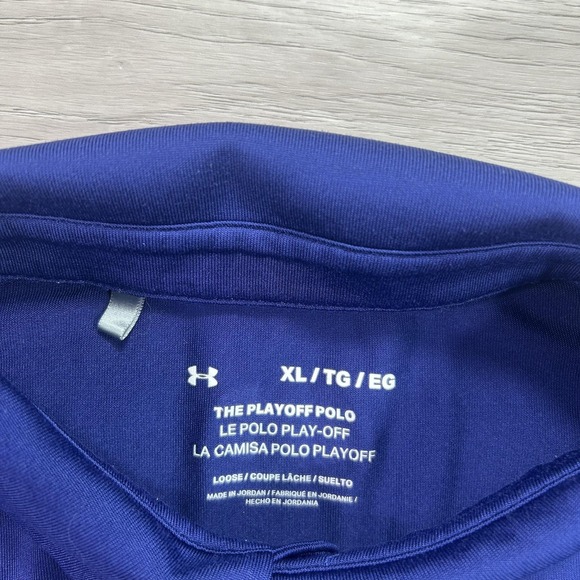 Under Armour Playoff Polo Shirt Mens XL Blue Colorblock Golf Performance Stretch - Picture 4 of 9